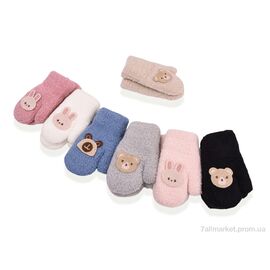 Рукавиці дитячі Зима 5211 (тедди) mix (12 шт. р.сітка1-3) "TUZZI" недорого оптом від прямого постачальника