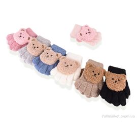 Рукавички для дітей Зима 5205-1 (тедди) mix (12 шт. р.сітка2-4) "TUZZI" недорого оптом від прямого постачальника