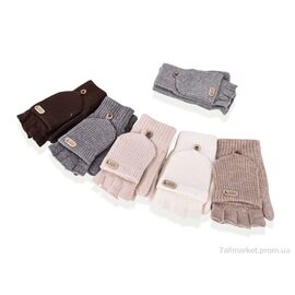 Фотография Варежки для женщин Зима 2256 (альпака) mix (12 шт. р.сетка One size) "TUZZI" недорого оптом от прямого поставщика
