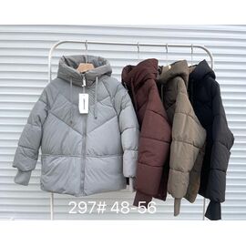 Куртка жіноча зимова 297 brown р.48-56 "Yafeier" недорого оптом від прямого постачальника