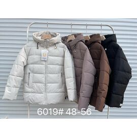 Куртка жіноча зимова 6019 brown р.48-56 "Yafeier" недорого оптом від прямого постачальника