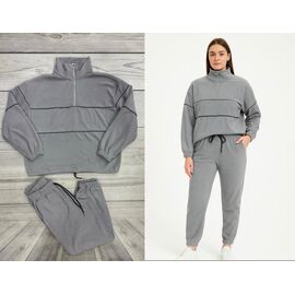 Костюм жіночий теплий YT5484 grey р.48-54 "Annet" недорого оптом від прямого постачальника