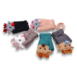 Фотография Варежки детские унисекс E10 mix р.2-4 "YLZL" недорого оптом от прямого поставщика