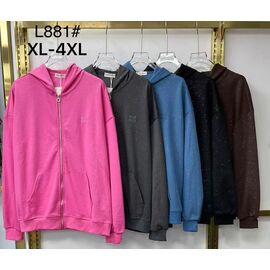 Кофта спортивна жіноча L881 pink р.XL-4XL "Yafeier" недорого оптом від прямого постачальника