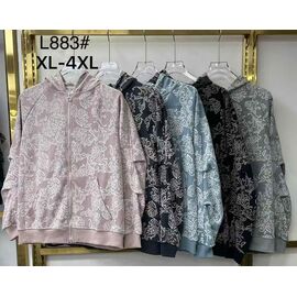 Кофта спортивна жіноча L883 l.blue р.XL-4XL "Yafeier" недорого оптом від прямого постачальника