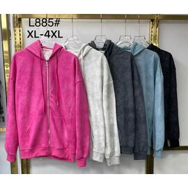 Кофта спортивна жіноча L885 pink р.XL-4XL "Yafeier" недорого оптом від прямого постачальника