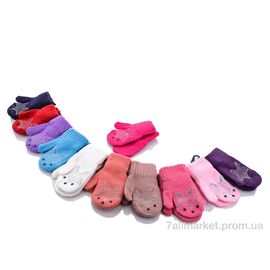 Рукавиці дитячі Зима E0114 одинарные mix (12 шт. р.сітка1-3) "TUZZI" недорого оптом від прямого постачальника