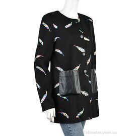 Пальто жіноче Весна/осінь 11942-3 black (5 шт. р.сіткаOne size) "Obuvok" недорого оптом від прямого постачальника