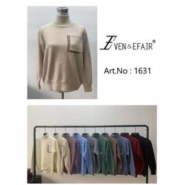 Фотография Свитер женский 1631 mix р.52-54 "Even&Efair" недорого оптом от прямого поставщика