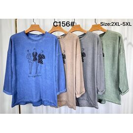 Фотография Свитер женский C156 green р.2XL-5XL "Kaffir Lily" недорого оптом от прямого поставщика