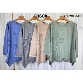 Фотография Свитер женский C160 grey р.2XL-5XL "Kaffir Lily" недорого оптом от прямого поставщика