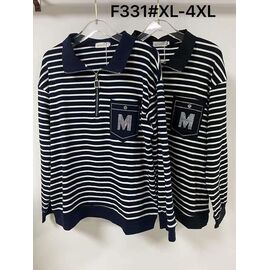 Фотография Свитер женский F331 navy р.XL-4XL "Kaffir Lily" недорого оптом от прямого поставщика