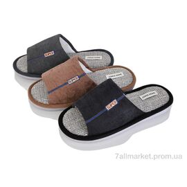 Тапки чоловічі домашні Весна/осінь MU10244 mix (24 пар р.41-46) "YZY" недорого оптом від прямого постачальника