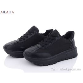 Кросівки жіночі модні Весна/осінь 2382 all black піна (6 пар р.36-41) "Ailaifa" недорого оптом від прямого постачальника