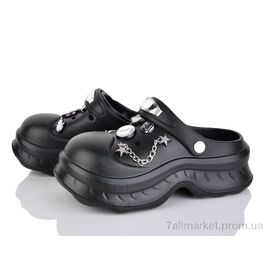 Фотография Кроксы женские летние Лето T638 black (6 пар р.36-41) "JH-ЯН" недорого оптом от прямого поставщика