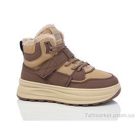 Фотография Кроссовки женские модные зима YB066 brown (8 пар р.36-41) "YiYi" недорого оптом от прямого поставщика