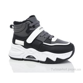 Фотография Кроссовки женские модные зима YB057 black (8 пар р.36-41) "YiYi" недорого оптом от прямого поставщика