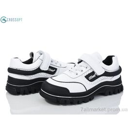 Фотография Кроссовки детские модные Весна/осень LC100 white-black (6 пар р.32-37) "CROSSOPT" недорого оптом от прямого поставщика