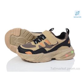 Фотография Кроссовки детские модные Весна/осень 2054-3T LED (8 пар р.26-31) "PoniTop kids" недорого оптом от прямого поставщика