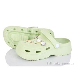 Крокси дитячі літні Літо 129-3 green (6 пар р.24-35) "BABYSHOP" недорого оптом від прямого постачальника