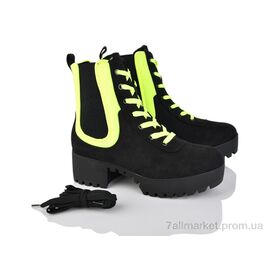 Черевики жіночі стильні Весна/осінь 39162 чорный (8 пар р.36-38) "Stok-optovik" недорого оптом від прямого постачальника