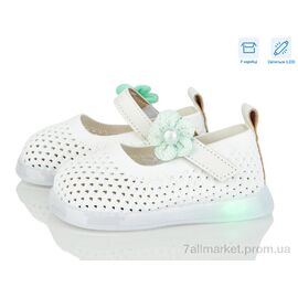 Туфлі дитячі зручні Літо A691 white LED (5 пар р.21-25) "PoniTop kids" недорого оптом від прямого постачальника