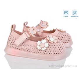 Туфлі дитячі зручні Літо B1081 pink LED (5 пар р.21-25) "PoniTop kids" недорого оптом від прямого постачальника