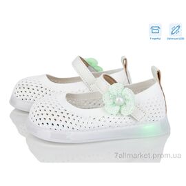 Туфлі дитячі зручні Літо B691 white LED (5 пар р.26-30) "PoniTop kids" недорого оптом від прямого постачальника
