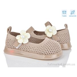 Туфлі дитячі зручні Літо B691 khaki LED (5 пар р.26-30) "PoniTop kids" недорого оптом від прямого постачальника