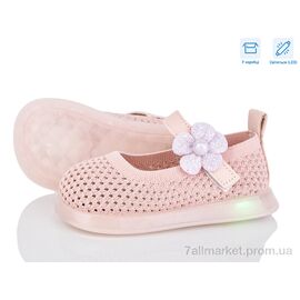 Туфлі дитячі зручні Літо B691 pink LED (5 пар р.26-30) "PoniTop kids" недорого оптом від прямого постачальника