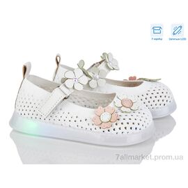 Туфлі дитячі зручні Літо A1081 white LED (5 пар р.26-30) "PoniTop kids" недорого оптом від прямого постачальника