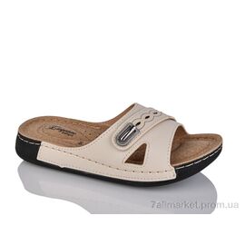 Шльопанці жіночі полегшені Літо 5300 св.бежевий (6 пар р.36-40) "STT" недорого оптом від прямого постачальника