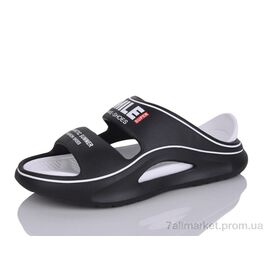 Шльопанці чоловічі пляжні Літо 808 black-white (12 пар р.40-45) "Alimama-Girnaive" недорого оптом від прямого постачальника