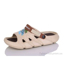 Шльопанці чоловічі пляжні Літо 807 d.beige (12 пар р.40-45) "Alimama-Girnaive" недорого оптом від прямого постачальника