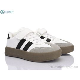 Фотография Кроссовки детские модные Весна/осень LC823 white (6 пар р.32-37) "CROSSOPT" недорого оптом от прямого поставщика