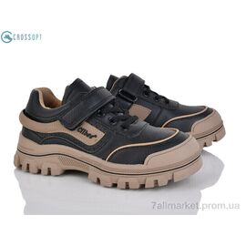 Фотография Кроссовки детские модные Весна/осень LC100 чорний (6 пар р.32-37) "CROSSOPT" недорого оптом от прямого поставщика