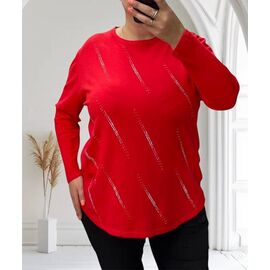 Фотография Свитер женский 25222 red р.52-60 "PULSE" недорого оптом от прямого поставщика