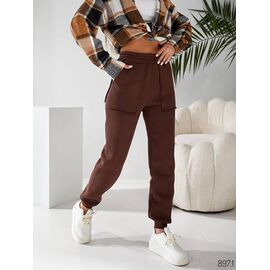 Фотография Штаны спортивные женские тёплые 897-1 brown р.40-54 "DORA" недорого оптом от прямого поставщика