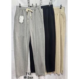 Фотография Штаны спортивные женские 712 black р.M-3XL "WELL" недорого оптом от прямого поставщика