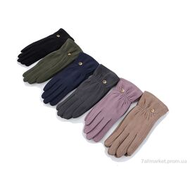 Фотография Перчатки женские Весна/осень 20-136Ж замша плюш mix (12 шт. р.сетка 6,5-8,5) "TUZZI" недорого оптом от прямого поставщика
