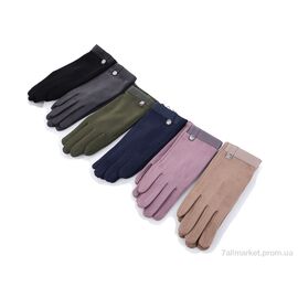 Фотография Перчатки женские Весна/осень 20-139Ж замша плюш mix (12 шт. р.сетка 6,5-8,5) "TUZZI" недорого оптом от прямого поставщика