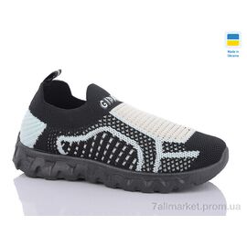 Фотография Кроссовки детские модные  319 чорний-блакит. (8 пар р.28-35) "Optstok" недорого оптом от прямого поставщика