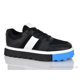 Фотография Кроссовки женские модные Весна/осень K083 black (10 пар р.36-41) "Optstok" недорого оптом от прямого поставщика