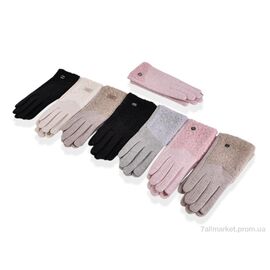 Рукавички жіночі Зима B32 (кашемір-тедді) mix (12 шт. р.сітка6,5-8,5) "TUZZI" недорого оптом від прямого постачальника