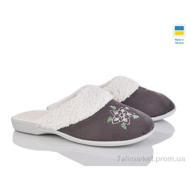 Тапки жіночі для будинку Весна/осінь Кредо 13ДР116 вишивка сірий (7 пар р.36-41) "Vladimir" недорого оптом від прямого постачальника
