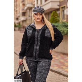 Жіночий костюм кофта з брюками на різанику великі розміри р.50-52;54-56;58-60;62-64 (3кол.) "LETTI" купити недорого від прямого постачальника