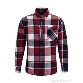 Чоловіча сорочка Зима W2501 bordo (5 шт. р.сіткаXL-5XL) "Verton" недорого оптом від прямого постачальника
