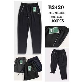 Фотография Штаны спортивные мужские утеплённые A2420 black р.6XL-10XL "ZERO" недорого оптом от прямого поставщика