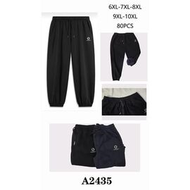 Фотография Штаны спортивные мужские утеплённые A2435 black р.6XL-10XL "ZERO" недорого оптом от прямого поставщика