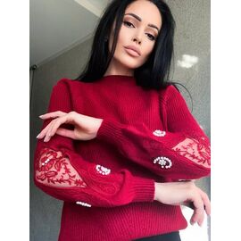 Светр жіночий 7176 red р.42-48 "Kosta" недорого оптом від прямого постачальника